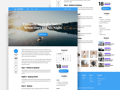 Max Tiket Tour Page airplane article blog clean hotel indonesia medan responsive travel ui ux website