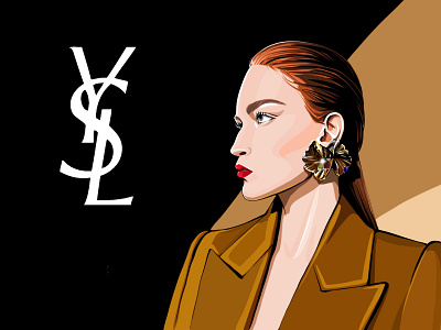 Fashion portrait YSL digital art digital artist digital illustration digital illustrator digital portrait fashion fashion art fashion artist fashion portrait illustration ysl