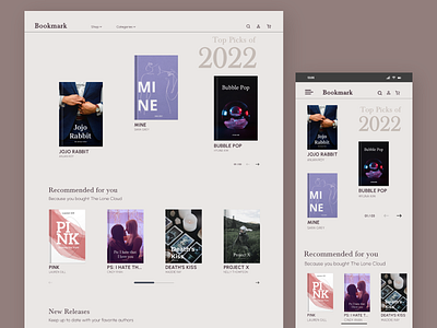 Bookmark | Online bookstore website design design ui ux uxdesign website
