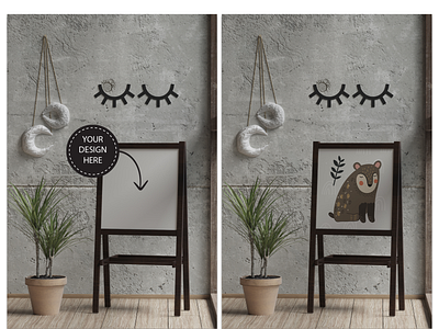 MODERN KID'S ROOM FRAME MOCKUPS branding design easter frame frame mockup interior logo mockup poster posterdesign