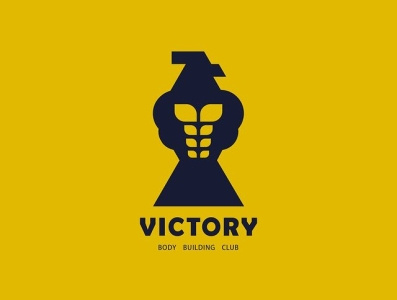 Victory bodybuilding club design graphic design illustration logo vector