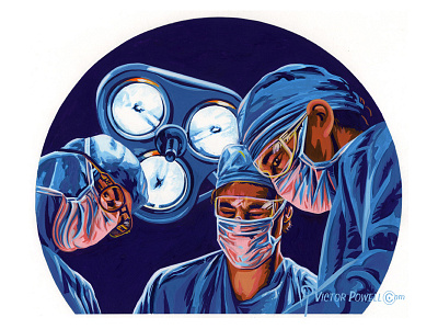 Surgical Symposium Logo doctor gouache hand painted logo surgery surgical symposium