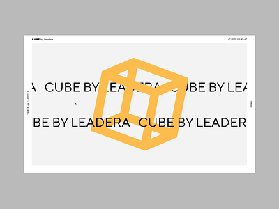CUBE 3d animation blender3d cube interaction interactive loop loop animation menu motion three.js threejs typography ui ux video web webdesign website yellow