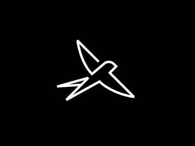 Swallow bird blackandwhite icon illustration logo logotype vector