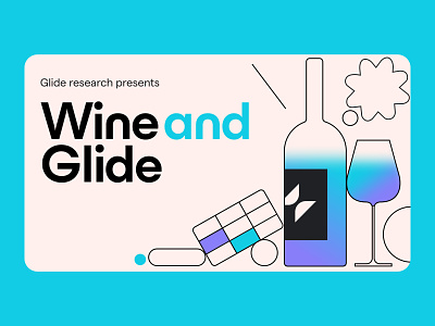 Wine and Glide Illustration blue composition design gradient icon illustration logo shapes wine wineglass