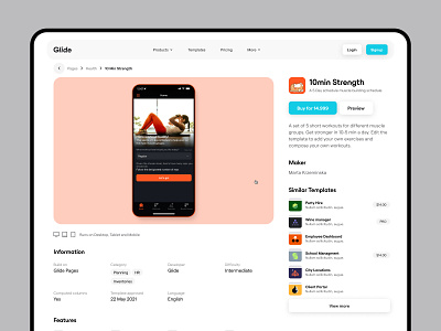 Glide Template Store by Tom Parkes for Glide Design on Dribbble
