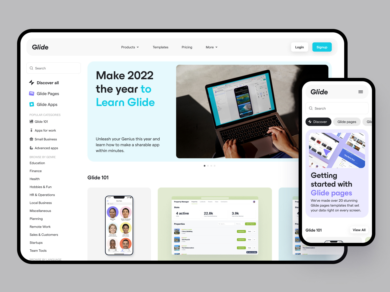 Glide Template Store by Tom Parkes for Glide Design on Dribbble