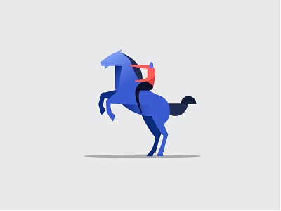 I'm on a horse animal blue feet geometry horse illustration man red riding shapes two
