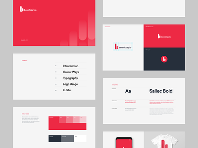 Beneficiary.io Brand Kit brand branding guide guidelines kit layout pages patterns red style type
