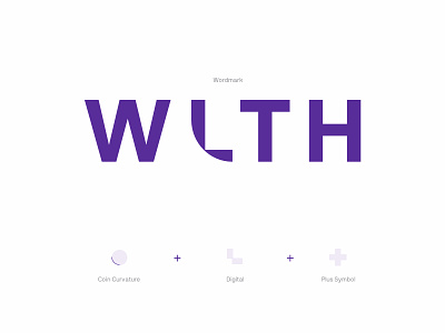 WLTH Logo bank brand brand identity branding challenger bank digital banking logo logotype purple wordmark