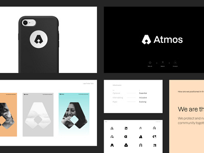 Atmos Brand Proposal branding branding design design flat minimal shapes styleguide typography
