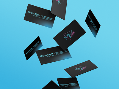 Business cards for Fancy neon company brand identity branding business card corporate identity design graphic design logo
