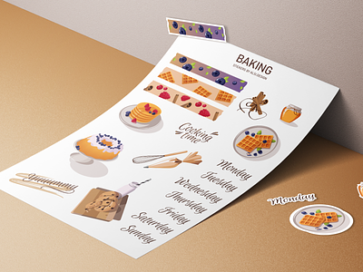 Baking sticker pack buy illustrations drink illustration food illustration graphic design illustration ready-made stickerpack stickers vector