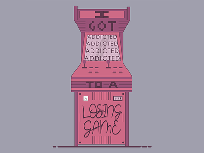 Typographic Illustration of Retro Arcade Machine