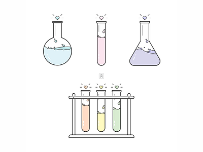 Chemical Love Test Tubes Illustration