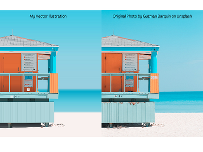 Beach Guard Post Vector Illustration