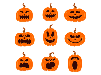 Spooky Halloween Pumpkins - 9 graphics