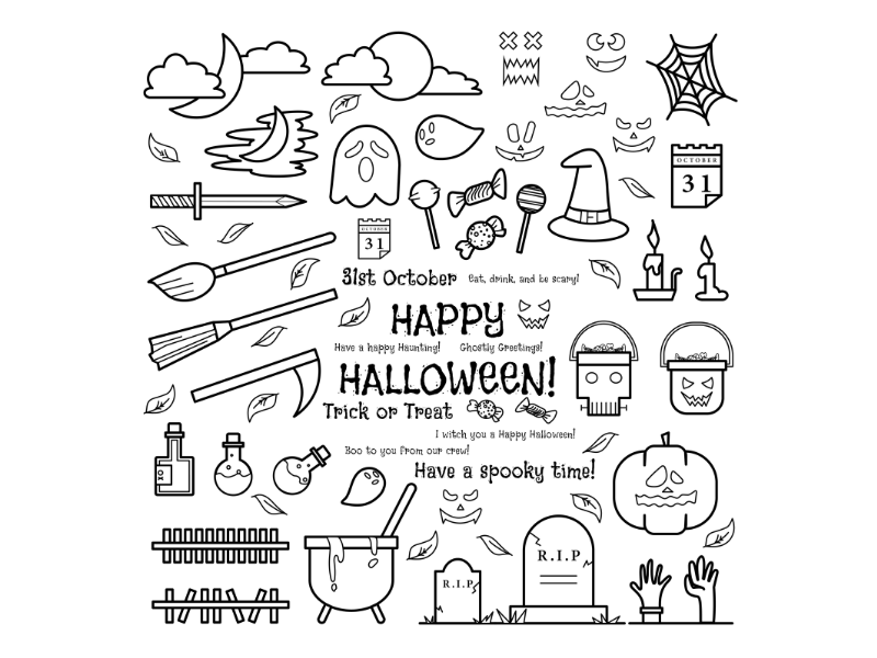 Spooky Halloween Graphics - 20 graphics by Hafsa Ferhan Hashmey on Dribbble