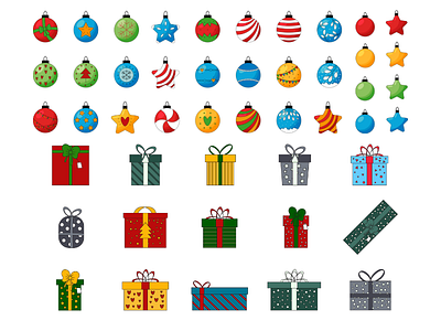 Christmas Ornaments and Presents adobe christmas christmas graphics christmas ornaments christmas presents christmas sublimations design graphic design illustration illustrator vector art