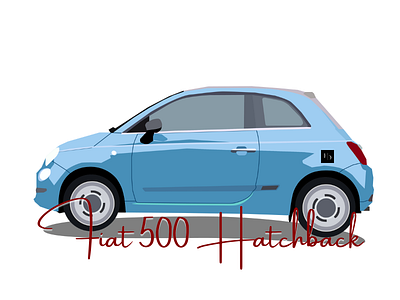 Fiat 500 Hatchback Illustration adobe art car car illustration design graphic design hatchback illustration illustrator teal vector art vehicle vehicle illustration