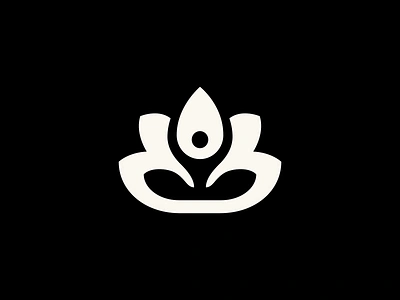 Zen Lotus brand elegant flower icon logo lotus mark meditation minimal negative space symbol yoga zen