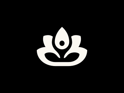Zen Lotus brand elegant flower icon logo lotus mark meditation minimal negative space symbol yoga zen