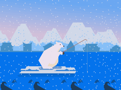 Polar Bear Pt.1 2d animation bear gif hexels hexels2 illustration marmoset marmosetco polar