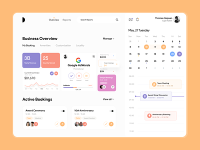 Dashboard UI analytics dashboard book event book now booking app calendar app clean dashboard dashboard design event app meeting app product design room booking schedule app stats typography ui ui-ux user experience ux white