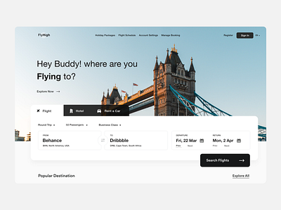 Flight Booking book hotel branding clean clean ui flight app flight booking flight booking app flight search header landing page product design rent a car search typography ui ui ux user experience user inteface ux website