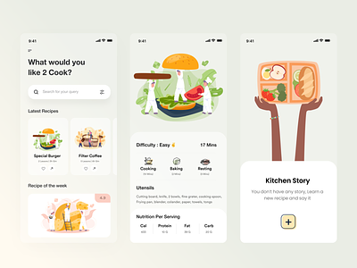 Food Recipe UI app ui chef filter food app food apps ios apps kitchen learning app online order product design recipe recipe app search typography ui ui ux ui design uiux user experience user interface