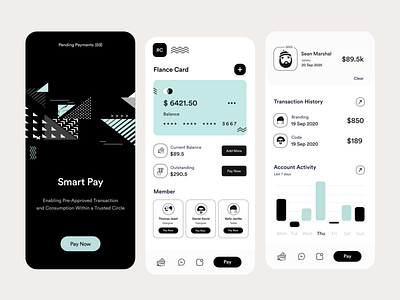 App UI analytics branding card ui clean credit card credit card payment freelancer ios app money transfer payment product design typography ui ui ux user experience user interface ux wallet wallet app white