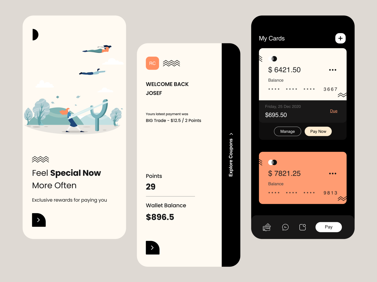 Wallet UI by DStudio® on Dribbble image.