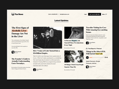 News Section article blog clean landingpage news news website newsfeed newspaper podcast product design story typography ui ui-ux user experience user interface ux website design white