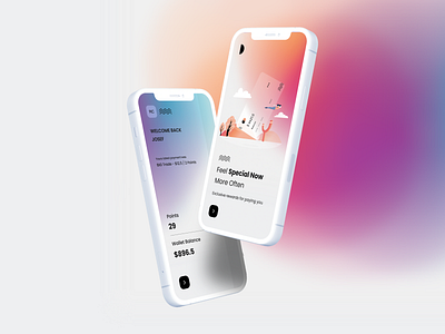 App UI app design app ui clean color creditcard finance app gradient ios app mobile app mockup money onboarding payment app product design ui ux user experience user inteface ux wallet white