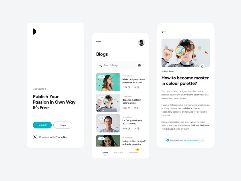 Blog UI designs, themes, templates and downloadable graphic elements on ...