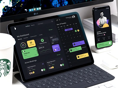 Dashboard UI black ui booking calendar clean dark dark ui dashboad dashboard dashboard app dashboard design dashboard ui mockup product design typography ui ui ux uiux user experience ux web app