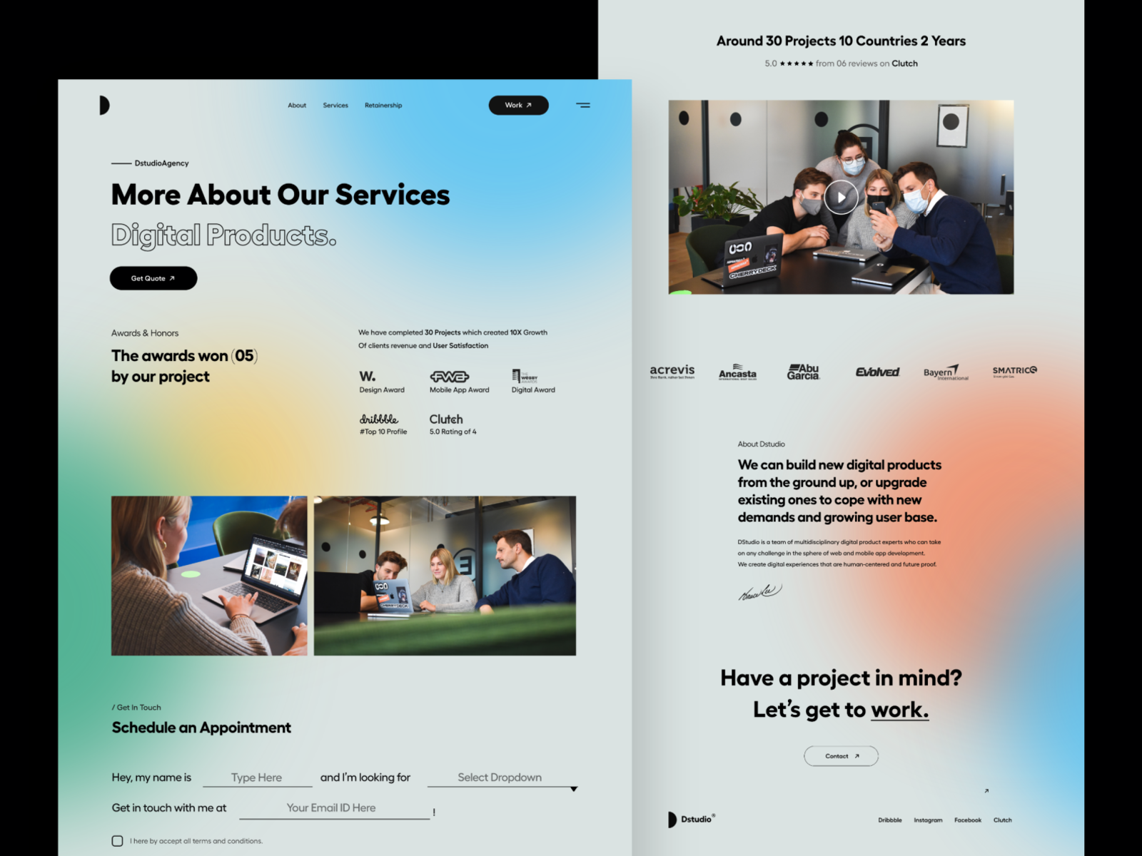 about us page design for website