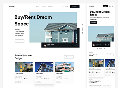 Rent or Buy Space booking website buy home buy house header housing landing page landing pages mobile ui office space product design properties realestate rent house responsive search ui ux user inteface user interface web app website