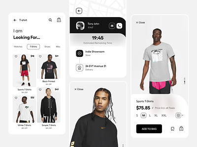 App UI add to cart app app ui buy now ecommerce ecommerce app nike online shopping product design product page shop now shopping app track typography ui ui ux user experience ux white