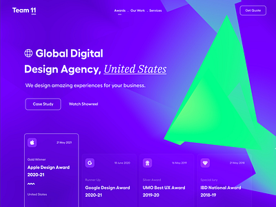 Agency Website awards banner clean color gradient header hero landing landing page menu product design product website saas typography ui ui ux user experience ux website website concept