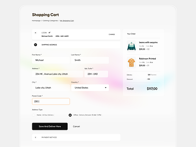 Checkout add to cart cart checkout checkout page clean design ecommerce landing page online shopping order now payment product design typography ui ui ux user experience ux website