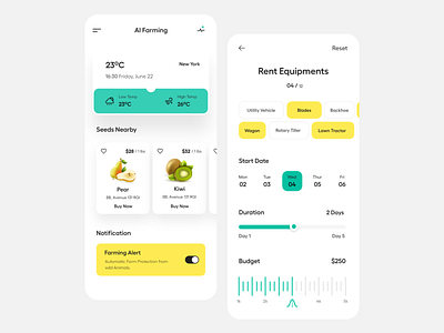 App UI ai app development app ui clean design farming food app fruit ios mobile app product design smart farm typography ui ui ux user experience ux