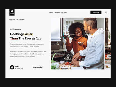 Case Study agency case study chef clean food app header hero landing page our work portfolio product design studio typography ui ui ux user experience ux website