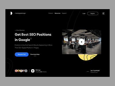 Header black blue branding clean dark website design finance header hero landing page product design seo typography ui ui-ux user experience ux website