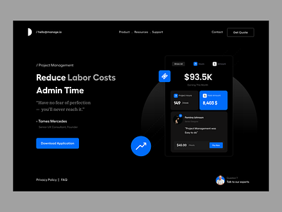 Dark Version UI agency black blue clean dark design finance header landing page landing page design menu product design typography ui ui ux user experience ux website website design