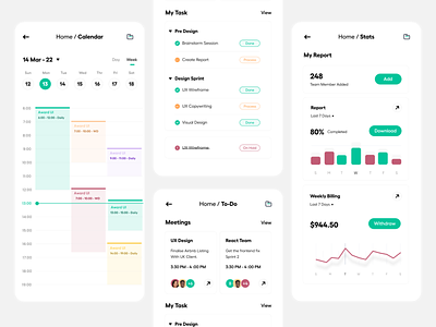 Responsive UI calendar clean cms invite meeting my task product design project management report responsive saas task manager todo typography ui ui-ux user experience ux web app web ui