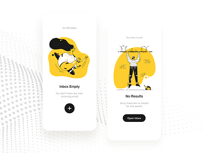 Mobile UI app clean design empty screen empty space illustration inbox ios mail psd ui ui ux ux white yellow