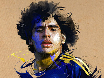Young Maradona bocajunior football maradona revista soccer sport