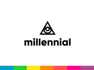 Millennial :: Logo & Branding branding eye health logo mark millennial neon packaging print rainbow triangle vitamin vitamin d