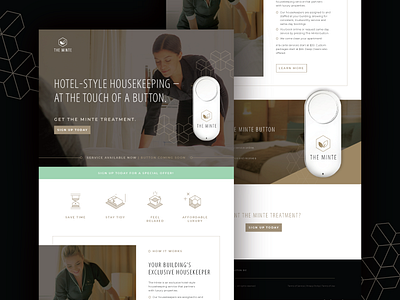 The Minte :: Landing Page cleaning home housekeeper landing page maid promotion service ui ux web web design